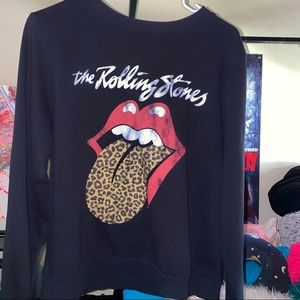 The Rolling Stones Cheetah Print Long Sleeve Sweatshirt